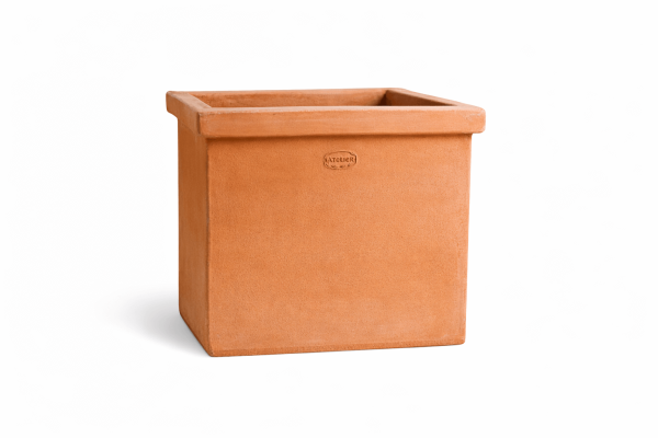 Klassischer quadratischer Terracottakasten aus Impruneta - Cubo con orlo